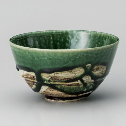 今織部彩リム飯碗 φ11.6×6.3cm 345-299