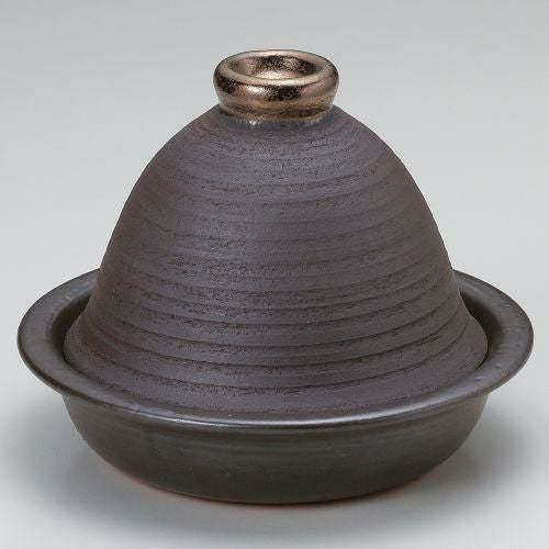 黒金彩タジン鍋(大) φ27.5×16.5cm(身6cm) 388-119
