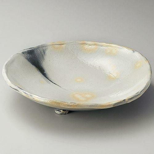 白化粧ぼかし三ッ足大鉢 φ30×6.5cm 170-059