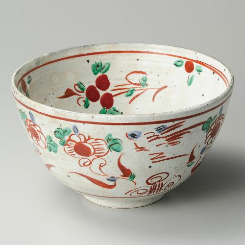 赤絵花特大反鉢 φ30×17cm 241-029