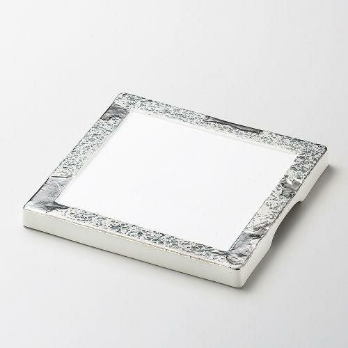 渕プラチナ正角皿 18×17×1.8cm 189-049