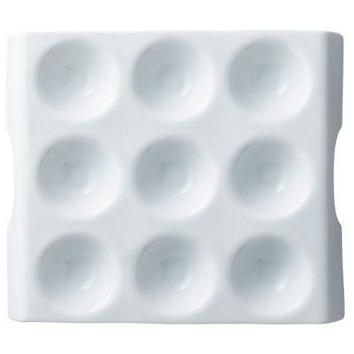 白磁ディンプル9プレート 27.5×23.5×3cm 473-039