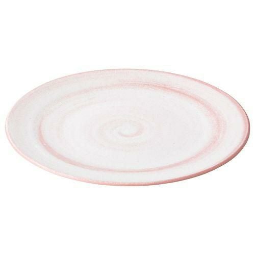 粉引やわらかい赤22.5cmプレート φ22.5×2.3cm 465-059