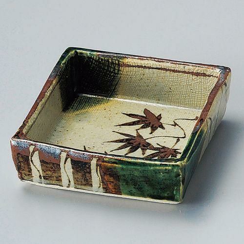 手描き織部角小鉢 11.5×11.5×3.8cm 099-019