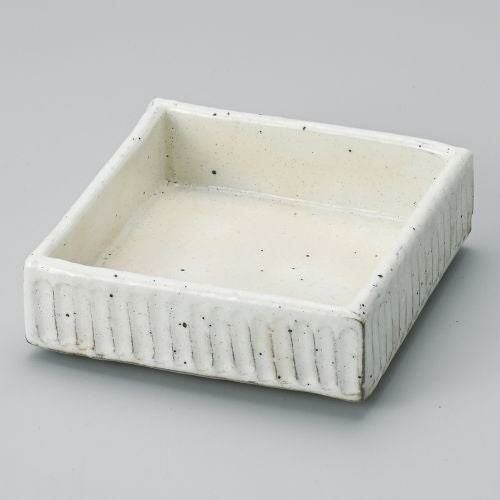 粉引ソギ四方鉢 14.5×14.5×5cm 256-049