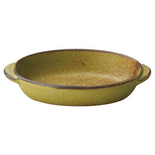 耐熱グラタンよもぎ楕円グラタン(小) 18.7×11×3.6cm(330cc) 536-239