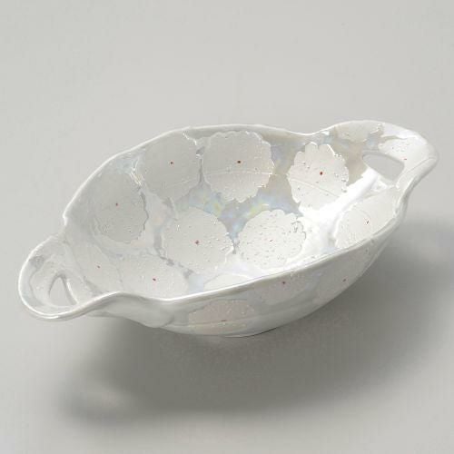 ラスター花ちらし手付き盛鉢 29×17×7.7cm 034-109