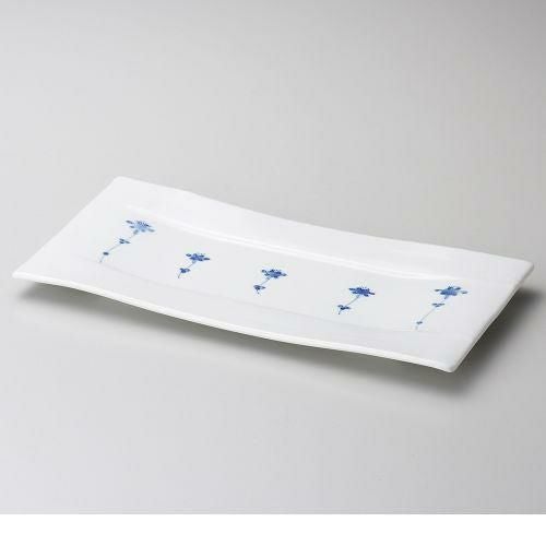 染付小花長盛皿 31.3×15.2×2cm 134-119