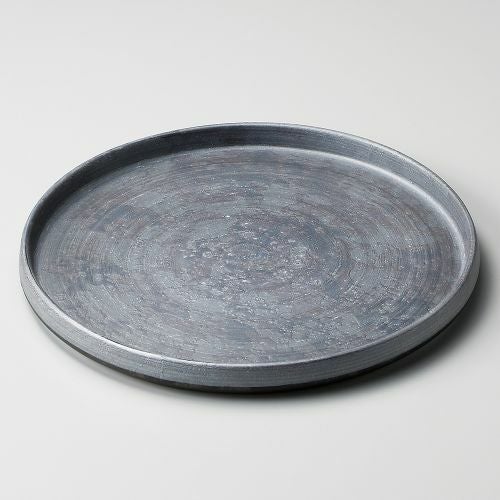 いぶし銀巻切立24cmプレート φ24×2.1cm 202-219