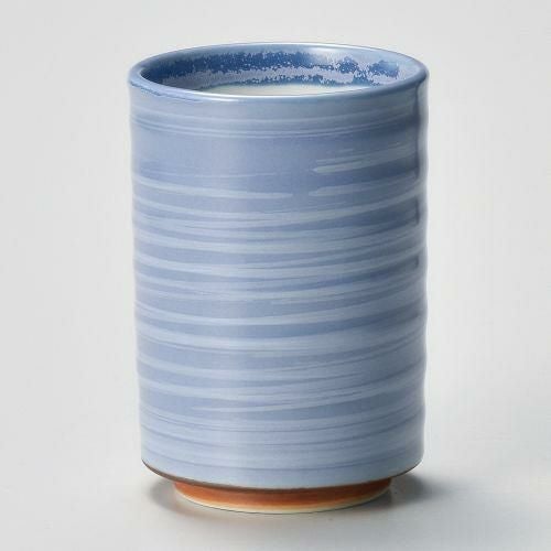 パープル白刷毛切立湯呑 φ6.9×10cm(250cc) 381-458 (10個入)