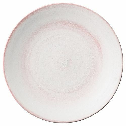 粉引やわらかい赤28.5cmプレート φ28.5×2.8cm 465-039