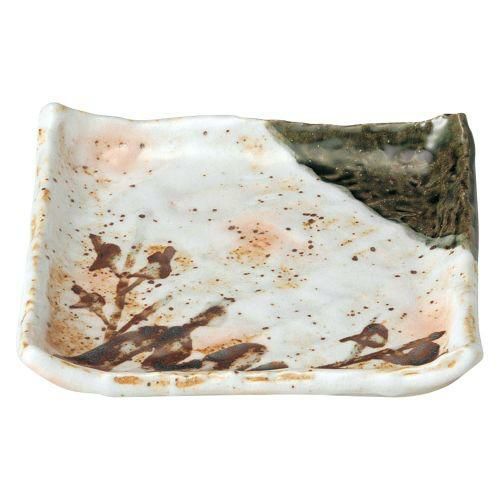 白タタキサビ木正角皿 19.3×3.1cm 186-189