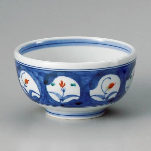 ダミ呉須赤絵花5.0丼 φ15.3×8.3cm 326-059
