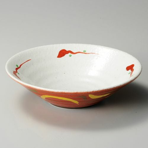 朱巻武蔵野リップル8.5鉢 26.3×7.3cm 248-059