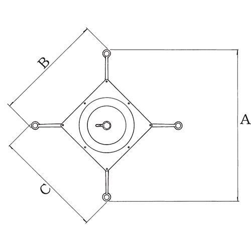 アルミ鋳物テーブル脚 ベースサイズ：A705×B507×C507×高さ700 品番：CL-AF-700 塗装カラー：11AM ポール：49φ（アルミ）