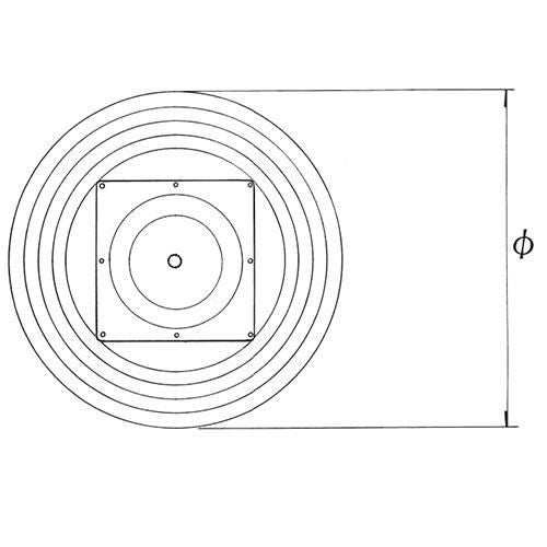 アルミ鋳物テーブル脚 ベースサイズ：A500φ×高さ700 品番：R-MT 塗装カラー：88 ポール：76φ