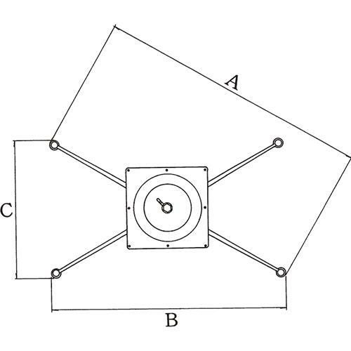 アルミ鋳物テーブル脚 ベースサイズ：A730×B605×C430×高さ700 品番：XL-AF-730 塗装カラー：22 ポール：49φ（アルミ）