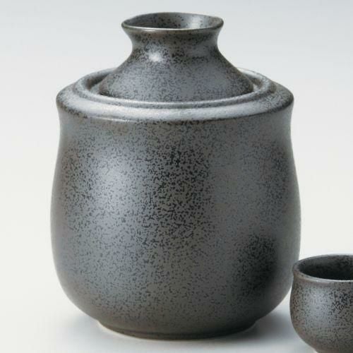 黒結晶酒ポット(大) φ12.5×15.2cm(310cc) 275-059