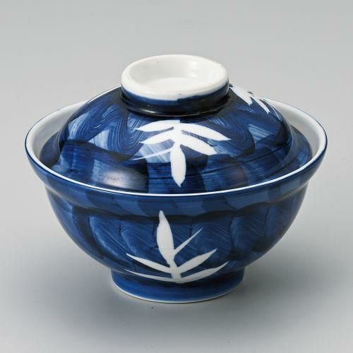 呉須刷毛笹50蓋丼 φ15.5×11cm 341-319