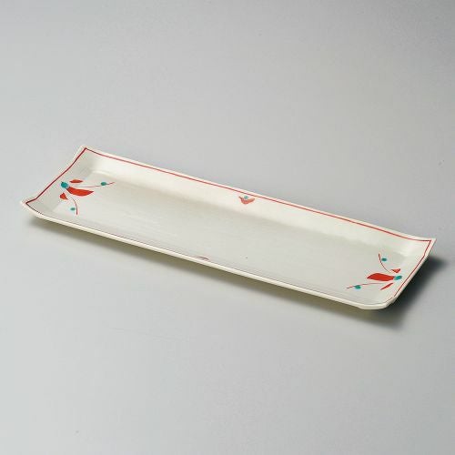 赤絵花長皿 36×12×2cm 156-089