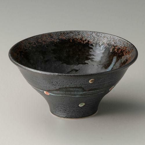 黒伊賀水玉7.0反丼 φ21.7×10.5cm 307-119