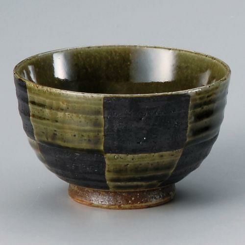 織部市松夏目4.5丼 φ13.5×8.5cm 328-239
