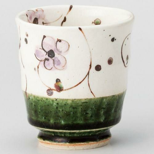 織部花唐草湯呑 φ8×8.2cm(240cc) 358-089