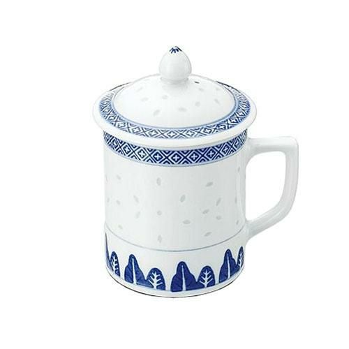 中華食器 ホタル陶器 蓋付茶碗 5 1 2インチ