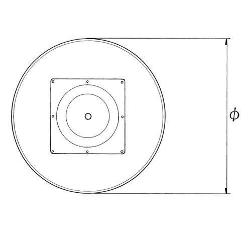 スチールベーステーブル脚 ベースサイズ：A600φ×高さ700 品番：RSQ 塗装カラー：242-R ポール：101φ