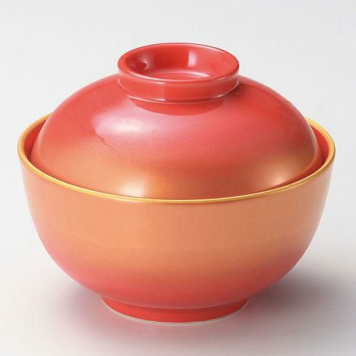 赤釉金吹煮物碗 φ11.5×9.2cm 110-079