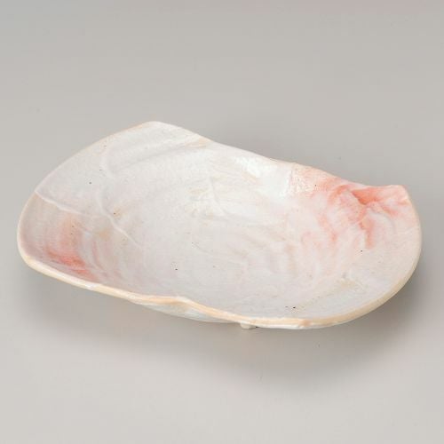 桜志野両切長盛鉢 25.6×18×5cm 199-119