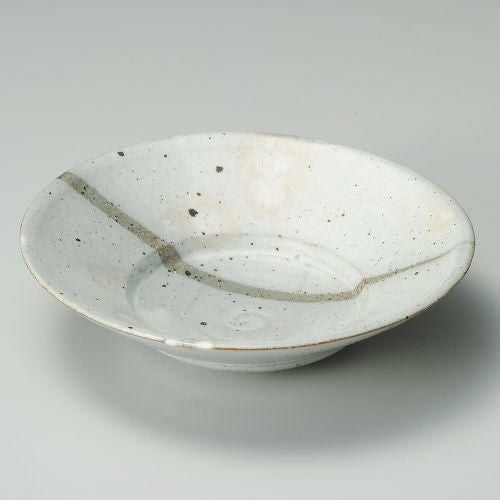 粉引塗り分けリム7.0鉢 φ21.5×5.5cm 256-109