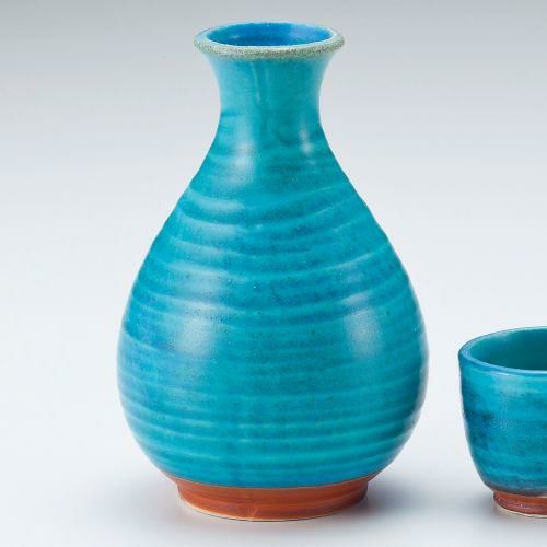 トルコ青2号徳利 φ8.5×13.5cm(300cc) 274-019