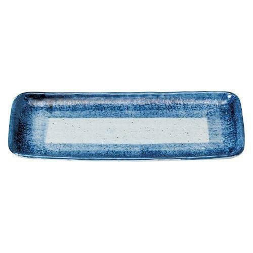 藍彩大長付出皿 30×14.5×1.8cm 433-129