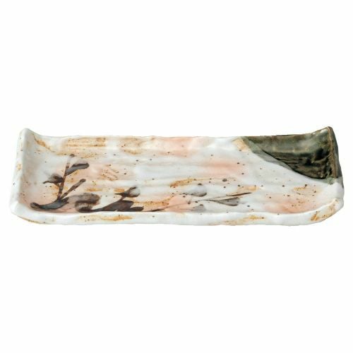 白タタキサビ木焼物皿 26.3×11.5×2.2cm 142-149