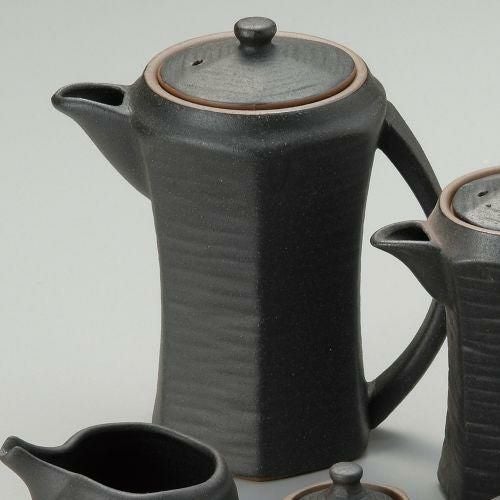黒備前風たれポット 14×9.5×16cm(400cc) 283-039