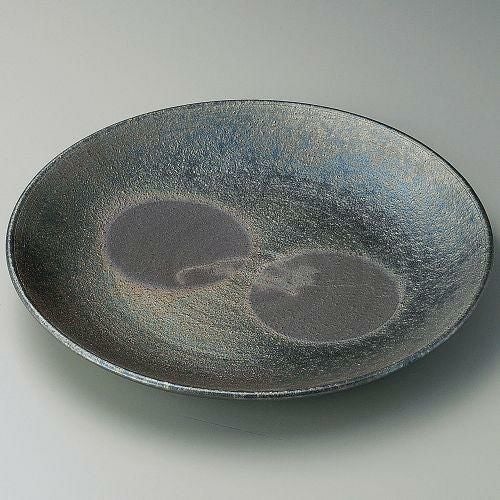 黒窯変10.0ボタモチ丸皿 φ33×4cm 168-089