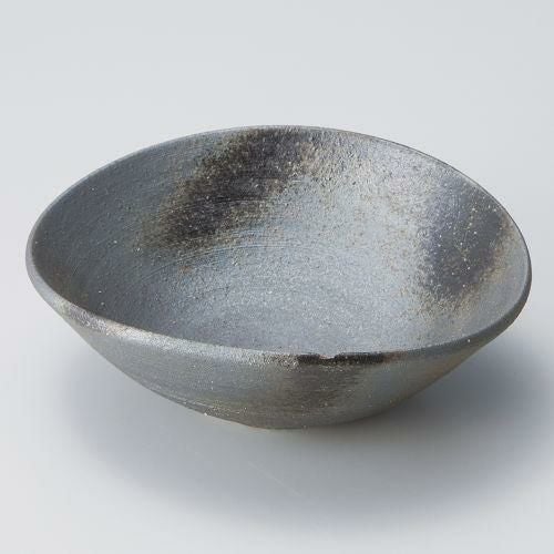 黒銀彩5.6楕円鉢 17×15.6×6cm 051-039