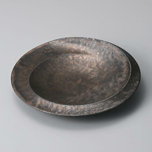 鉄結晶トルネード7寸皿 φ22.3×3.6cm 196-099