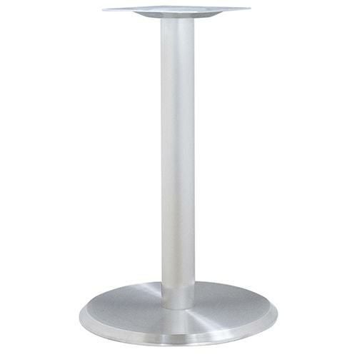 ステンレスH.Lベーステーブル脚 ベースサイズ：A500φ×高さ700 品番：RS-5D（ステンレスH・L） 塗装カラー：ポールシルバー塗装 ポール：101φ