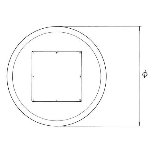 スチールベーステーブル脚 ベースサイズ：A600φ×高さ700 品番：RS-6D-L 塗装カラー：22 ポール：165φ