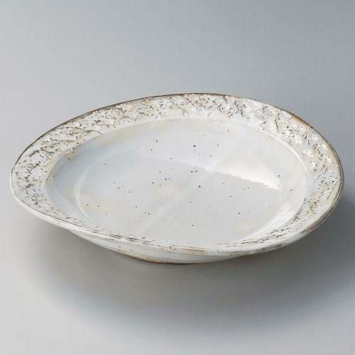 粉引石目楕円盛皿 28×26.3×6.3cm 301-029