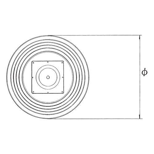 スチールベーステーブル脚 ベースサイズ：A500φ×高さ700 品番：RS-9D 塗装カラー：99 ポール：76φ