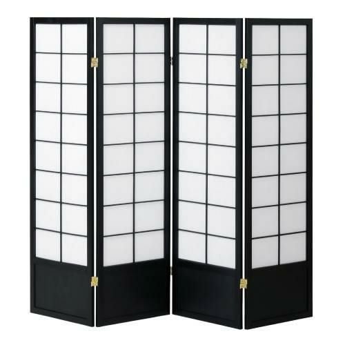 【面白古物】衝立 和風 KOEKI】和風衝立4連 JP-S150-4 ブラック W1800×D20×H1500(mm) /新品