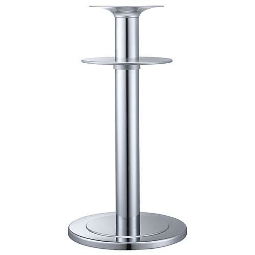 スチールベースハイテーブル脚（棚板付） ベースサイズ：A500φ×H40×高さ1000 品番：RSQ-DH 塗装カラー：118-TN ポール：101φ