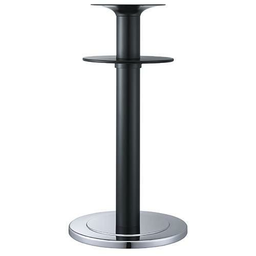 スチールベースハイテーブル脚（棚板付） ベースサイズ：A500φ×H40×高さ1000 品番：RSQ-DH 塗装カラー：144-TN ポール：101φ