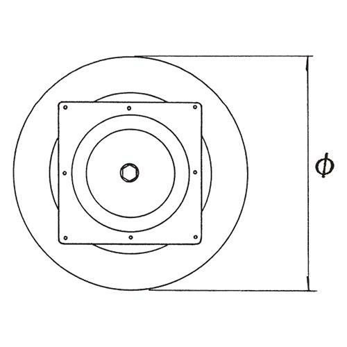 スチールベーステーブル脚 ベースサイズ：A500φ×H40×高さ700 品番：RSQ-DH 塗装カラー：88 ポール：101φ