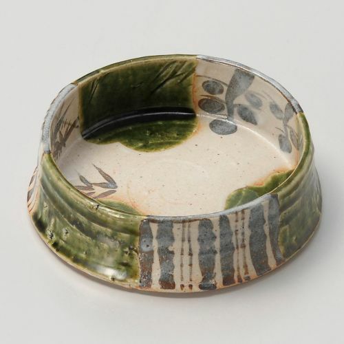 玉山織部松竹梅大丸鉢 φ14.2×5cm 033-039