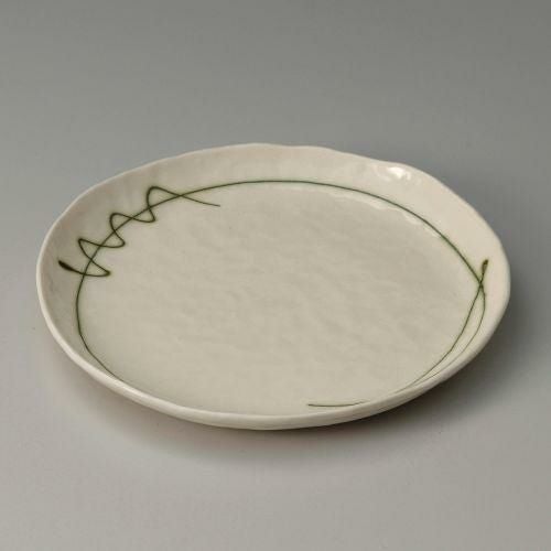 緑線丸プレート φ24.3×2.4cm 299-059