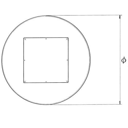 スチールベーステーブル脚 ベースサイズ：A650φ×H20×高さ700 品番：RSQ-N-L 塗装カラー：242-H ポール：290φ